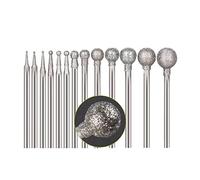 13 Pcs Ball Shape Diamond Burr Set, 3/32 Inch Shank Stone Carving Bits for Dremel Rotary Tool