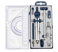 13 Pcs Compass and Protractors Set Math Compass Geometry Tool with Case | Metal Geometry Kit Precision Drawing Tool Circle Triangle Ruler Protractor for Architects Engineers Students