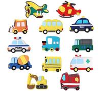 13 Pcs Cute Cartoon Transportation Refrigerator Magnets, Fridge Magnets for Kids Educational Learning Toys for Toddlers, for Toddlers Boys Kids Party Bag Fillers