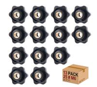 13 Pcs M6 Star Shape Knurled Clamping Nuts, Handle Nuts Diameter 25mm Knobs Grip Plastic Star Nut, Handle Wing Nut Thumb Bolts Thread For Machines And Furniture, Machine Tools, Fitness Equipment