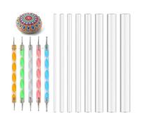 13 Pcs Mandala Art Dotting Tools, Rock Painting Kit Mandala Ball Stylus Dotting Tools Nail Art Pens Acrylic Rods for DIY Stone Drawing Polymer Clay Pottery Craft