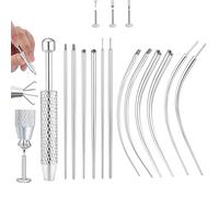 13 Pcs Piercing Ball Grabber Piercing Taper Insertion Tool Piercing Taper Piercing Taper Ball Grabber Tool Straight Curved Needles 16G 18G for Ear Nose and Lip Replacement Jewelry