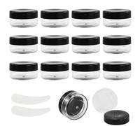 13 PCS Sample Pots for Cosmetics, 10Gram/10ml Jars, Cosmetic Containers, Mini Jars With Lids, Empty Small Makeup Jars Plastic BPA Free for Various Cosmetic Products, Samples, and Nail Powder(Black）
