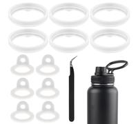 13 Pcs Seal Replacement for Thermoflask 24/32/40/64oz, Water Bottle Lid Replacement Accessories with 1 Pcs Tweezers Silicone O Ring Parts Spout Lid