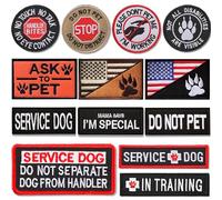 13 PCS Service Dog Patches Removable Tactical Hook Loop Harness Embroidered Do Not Pet Working Dog Patch for Vest Harnesses Collars Leashes