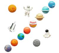 13 Pcs Space Themed Fridge Magnets, Planetary Spaceship Astronaut Refrigerator Magnets, Funny Astronomy Gift for Planets Magnet Lover, Office Classroom Whiteboard Magnets