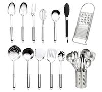 13 Pcs Stainless Steel Kitchen Utensils Set with Holder, Heat-Resistant Nonstick Cooking Utensil Set, Dishwasher Safe & Mirror Polished for Chef