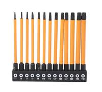 13 Pcs Star Screwdriver Bit Set, T5 - T40 S2 Alloy Steel Star Bits with 1/4 Inch Hex Shank, Magnetic Torx Bit Set with Storage Rack for Furniture Automotive Repair