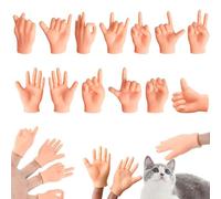 13 Pcs Tiny Hands Set, Rubber Tiny Hands Joke Toy with 13 Gestures, Ideal Prank Gift for Office Decor, Party Favors, Human-Pet Interaction, Content Creation, and Video Shooting Props