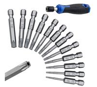 13 Pcs Torx Head Screwdriver Bit Sets Tamper Proof Torx Bit Set Star Screwdriver Set With Hole 1/4 Inch Security Torx Set Magnetic Security Hex Bit Set For Car Fixings Screwdriver, Impact Drill(T5-T40