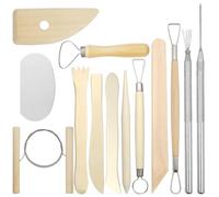 13 Pcs Wooden Polymer Clay Sculpting Tools, Ceramics Carving Modeling Tool Supplies Kits, for Carving, Drawing, Molding, Dotting, Cutting, Shaping,Trimming For Beginners/Enthusiasts/Adults