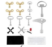 13 PCS Zinc Alloy Gas Meter Box Key Set, Universal Square Gas Meter Key, 4-Way Triangle Utility Key, Multi-Functional Electric Box Key with Storage Case for Water and Electricity Meters
