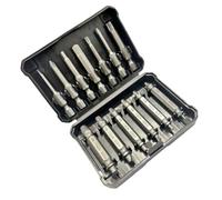 13-Piece Broken Screw Extractor Kit with Dual-Head Design for Left/Right Threads - Rust & Seized Fastener Removal Tool, Compact 9x6.5x2.5cm Case (A)