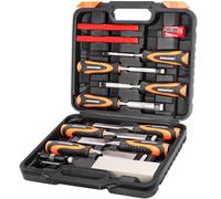 13-Piece Chisel Sets, Chisel Set for Woodworking, Wood Carving | (6/10/12/16/19/25/32/38mm)Wood Chisel Set, Carving Chisels with Sharpening Stone, Honing Guide and Storage Case
