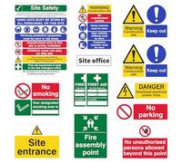 13 Piece Construction/Building Site Safety Sign Starter Pack Bundle for Workplace, Site & Building Safety - Durable, Easy-to-Mount Signage by LI-Safety