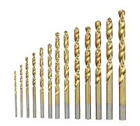 13 Piece Drill Bit Set, Drill Bits,Drill Bits For Metal,Titanium-Coated HSS Bits for Metal, Wood & Plastic, Includes Sizes 1mm-6.5mm, Ideal for Hard Steel and General Drilling