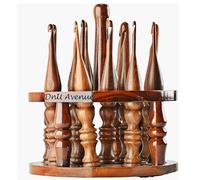 13-Piece Ergonomic Wooden Crochet Hook Set with Stand - Lightweight Bamboo Crochet Needles (3.5mm to 12mm) - Smooth Grip Yarn Hooks for Beginners & Experts - DIY Knitting & Crafting Kit for Women