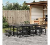 Garden Dining Set Outdoor Dining Set Table and Chair Black Poly Rattan vidaXL