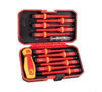 13 Piece Insulated Screwdriver Set 1000V for vde Electrician Tools with Magnetic Bits & Tester - Chrome Vanadium Steel for Electrical Repairs