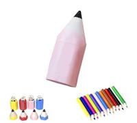 13-Piece Mini Colored Pencil Set for Dollhouses and DIY Miniature Scenes, Realistic Tiny Pencils with Minis Storage Case, Cute Dollhouse Desk Accessories, Miniature Scenes Crafting DIY Gift (pink)