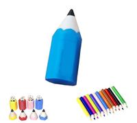 13-Piece Mini Colored Pencil Set for Dollhouses and DIY Miniature Scenes, Realistic Tiny Pencils with Minis Storage Case, Cute Dollhouse Desk Accessories, Miniature Scenes Crafting DIY Gift (blue)