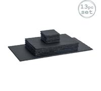 13 Piece Rectangle Slate Placemats & Coasters Set Argon Tableware Grey One Size