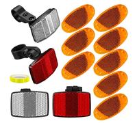 13-Piece Reflectors Bicycle Set, Multicoloured Bicycle Reflectors with Mounting Strap, High Visibility in the Dark, Easy Assembly, Suitable for Bicycle Frame, Spokes, Protection Against Traffic Sunf