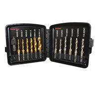 13 Piece SAE/Metric Combination Drill and Tap Bit Set, 3 in 1 Thread Cutting Tool, Hex Shank Bits for Drilling, Combination and Set