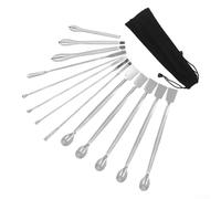 13-Piece Stainless Steel Laboratory Spoon and Spatula Set for Measuring, Sampling, and Transferring - 22 cm (8.66 in) Long Handle(13-Piece Set)
