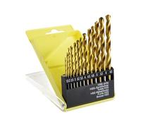 13-Piece Titanium-Coated HSS Twist Drill Bit Set, 1.5-6.5mm, M35 for Metal & Wood