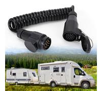 13 Pin Male to 13 Pin Female Trailer Light Board Extension Cable 3M, 13 Core Trailer Extension Cable Lead, 13 Pin Trailer Extension Coiled Cable for Caravan Towing Truck Car