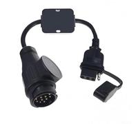 13-Pin to 4-Pin Trailer Connector Adapter, 1 Pack, European to US Trailer Wiring Converter, Brake and Turn Signal Merging, Tail Light Conversion for Towing Applications