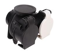 13 Pin to 7 Pin Trailer Plug Adapter, Dual Socket Conversion Adapter for All Trailers, ABS and Copper Material with Protective Cap, Design for Safe Towing Conn