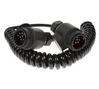 13 pin trailer extension lead 2.5m curly cable with 2 x 8 pin plastic plugs