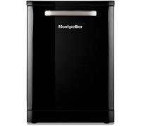 Montpellier MAB1353K 60cm Full Door Retro Style Dishwasher in Black - 13 Place Settings, 5 Programme