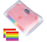 13 Pockets A6 Flashcard Organiser with Sheets, Portable Flashcard Holder for Study & Revision - Durable, Lightweight, Ideal for School, Office, and Home Use