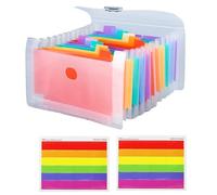 13 Pockets A6 Flashcard Organizer - Colorful Labels, Durable Accordion File Folder for Study, Office, Business & Note Organization