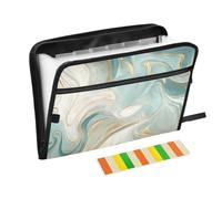 13 Pockets Expanding File Folder Dream-Catcher Feathers Accordion Document Organizer with Sticky Labels Letter Size A4 Papers Expandable Filing Keeper Zipper Pouch Storage for Home School Office