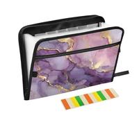13 Pockets Expanding File Folder Dream-Catchers Design Pattern Accordion Document Organizer with Sticky Labels Letter Size A4 Papers Expandable Filing Keeper Zipper Pouch Storage for School Office