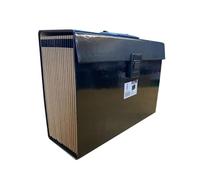 13 Pockets Expanding File Folder Large Space Design A4 Filing Folders Box File Business Home Office Document Accordion File Storage Bag with Clip Lock Free Standing (Black)