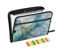 13 Pockets Expanding File Folder White Butterfly Dream-Catchers Design Accordion Document Organizer with Sticky Labels Letter Size A4 Papers Expandable Filing Keeper Zipper Pouch Storage for School