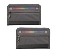 13 Pockets Expanding File Folder with Zipper Closure, 2 PCS A6 Small File Folder Organiser, 10.8×6.8 Inches Accordian Document Folders with &Labels