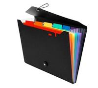 13 Pockets Rainbow Expanding File Folder A4 Letter Size Documents Organizer Portable Accordion Folder Desk Storage for School Expandable Accordion Folder(Mixed Color)