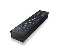 13 Port ICYBOX USB 3.0 Hub with 2.1 Amp USB Charge Port, Aluminium Case, 5 Gbit/