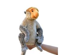 13" Realistic Proboscis Monkey Plush Toy, Soft Stuffed Nasalis larvatus Animal, Southeast Asian Wildlife Plushie(Nasalis larvatus)
