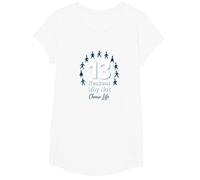 13 Reasons Why Not: Choose Life Inspirational Message T-Shirt, Girls, White, Medium