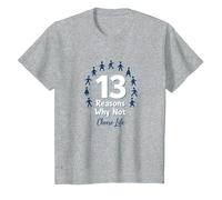 13 Reasons Why Not: Choose Life Inspirational Message T-Shirt, Kids, Heather Grey, 6 Years