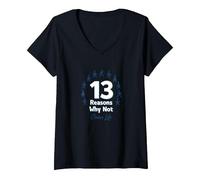 13 Reasons Why Not: Choose Life Inspirational Message V-Neck T-Shirt, Women, Black, XXL