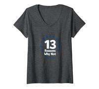13 Reasons Why Not: Choose Life Inspirational Message V-Neck T-Shirt, Women, Dark Heather Grey, S