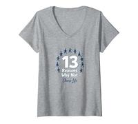 13 Reasons Why Not: Choose Life Inspirational Message V-Neck T-Shirt, Women, Heather Grey, M